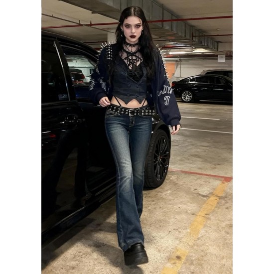 EMMIOL Bell Bottom Jeans for Women Flare Stretchy Mid-Low Rise Skinny Denim Pants Trendy Fall 90s Outfits