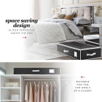 Premium Wrapping Paper Organizer Storage | Gift Wrap Holder With Extra Pockets for Christmas Decorations, Reinforced Handles, Heavy Duty, Ultra-Durable, Tear-Proof Fabric - Fits Up to 27 Rolls (Black)