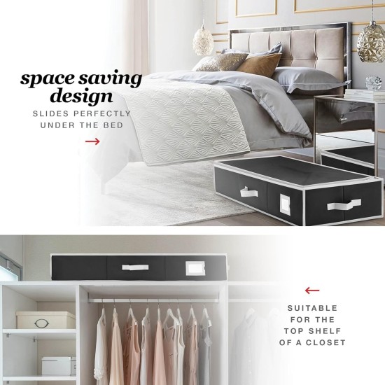 Premium Wrapping Paper Organizer Storage | Gift Wrap Holder With Extra Pockets for Christmas Decorations, Reinforced Handles, Heavy Duty, Ultra-Durable, Tear-Proof Fabric - Fits Up to 27 Rolls (Black)