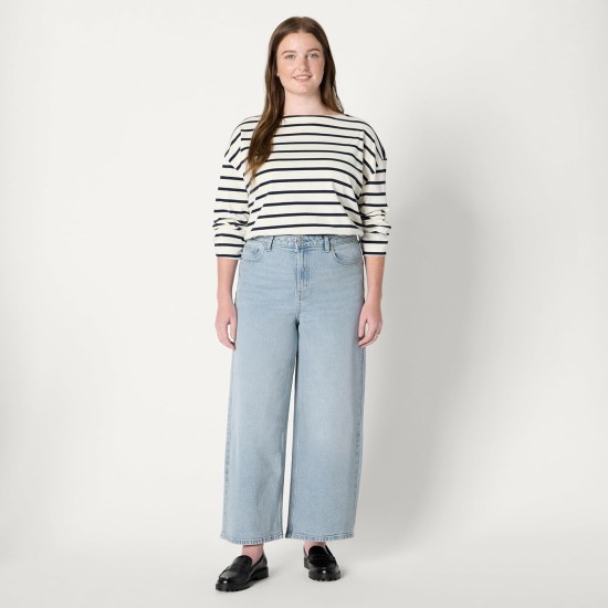 Amazon Essentials Women's High-Rise Wide Leg Crop Jeans Amazon Essentials Women's High-Rise Wide Leg Crop Jeans