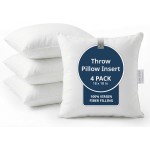 LANE LINEN 4 Pack 18x18 White Throw Pillow Inserts for Decorative Pillow Covers, Couch Pillows for Living Room, Fluffy Pillows for Bed