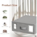 Criusia Bed Sheet Organizers and Storage, 6 Pack Foldable Linen Closet Organizer Box – Bedding Holder for Sheet Set (King/Queen Sizes), Duvet Covers, Blankets (Grey)