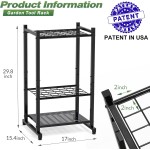 Garden Tool Organizer, Yard Tool Tower Rack for Garage Organization and Storage, Up to 35 Long-Handled Tools/Rakes/Brooms, Heavy Duty Steel Garden Tool Stand for Shed, Outdoor, Black