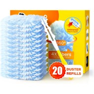 Heavy Duty Duster Refills for Swiffer Duster, 20 Count Duster Refills with 1 Handle, Multisurface 360° Dusters with 4X Microfibers, Unscented Disposable Dusters forCleaning