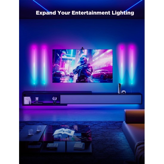 Govee Glide Wall Lights, RGBIC LED Light, Smart Gaming Light Compatible with SmartThings, RGB Lights Bar, LED Wall Lights for Bedroom, 2 Panels Set (3 Sections/Panel)