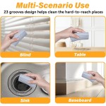 4 Pack Damp Clean Duster Sponge, Magic Sponge Eraser for Household Cleaning, Reusable Dusters Cleaning Supplies for Housekeeping, Dish, Blinds, Glass, Baseboards,Window Track Grooves and Faucets