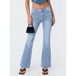 EMMIOL Flare Jeans for Women Trendy, Mid-High Waist Bootcut Bell Bottom Jeans, Stretchy Denim Y2K Pants with Pockets