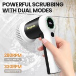Electric Bathroom Cleaning Brush, Cordless Spin Scrubber Full Body Waterproof IPX7 with 6 Replaceable Brush Heads for Bathtub/Kitchen/Window/Home Cleaning -SD-CTB02