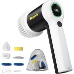 Electric Bathroom Cleaning Brush, Cordless Spin Scrubber Full Body Waterproof IPX7 with 6 Replaceable Brush Heads for Bathtub/Kitchen/Window/Home Cleaning -SD-CTB02