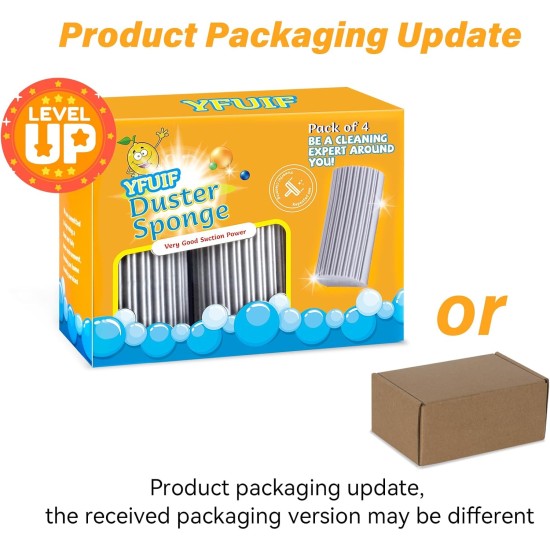 4 Pack Damp Clean Duster Sponge, Magic Sponge Eraser for Household Cleaning, Reusable Dusters Cleaning Supplies for Housekeeping, Dish, Blinds, Glass, Baseboards,Window Track Grooves and Faucets