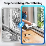 Window Vacuum Squeegee Cordless, Electric Window Cleaner Tool with & Water Collection Tank, Cleaning Kit Shower Squeegee for Glass Doors, Windows, Mirrors, Car