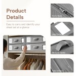 Criusia Bed Sheet Organizers and Storage, 6 Pack Foldable Linen Closet Organizer Box – Bedding Holder for Sheet Set (King/Queen Sizes), Duvet Covers, Blankets (Grey)