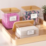 Laundry Pods Storage Container, Clear Laundry Room Organization and Storage,Detergent Powder Container,with Wooden Lids & Labels, 3+1 Pack