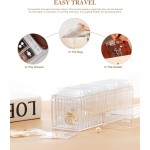 Acrylic Jewelry Box Organizer, Clear Jewelry Organizer and Storage with 20 Portable Anti Tarnish Jewelry bags, Travel Jewelry Case for Earrings/Rings/Necklaces Gifts for Women Girls, Clear