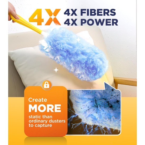 Heavy Duty Duster Refills for Swiffer Duster, 20 Count Duster Refills with 1 Handle, Multisurface 360° Dusters with 4X Microfibers, Unscented Disposable Dusters forCleaning Heavy Duty Duster Refills for Swiffer Duster, 20 Count Duster Refills with 1 Handle, Multisurface 360° Dusters with 4X Microfibers, Unscented Disposable Dusters forCleaning