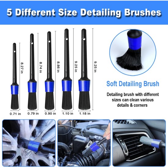 Windshield Cleaner Tool, 15Pcs Car Interior Detailing Kit, Car Cleaning Kit Interior Cleaner, Car Detailing Brushes, Car Cleaning Gel, Car Cleaning Supplies Tools Accessories for Women, Men, Interior