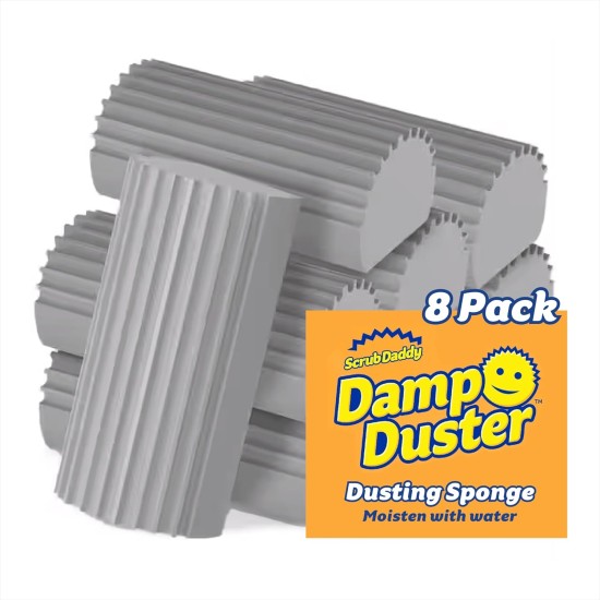 Scrub Daddy Damp Duster Dusting Sponges (8 Count) - Dust Remover for Household Cleaning - Duster for Vents, Railings & Blinds - Reusable Baseboard Cleaner Scrub Daddy Damp Duster Dusting Sponges (8 Count) - Dust Remover for Household Cleaning - Duster for Vents, Railings & Blinds - Reusable Baseboard Cleaner