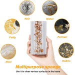 4 Pack Damp Clean Duster Sponge, Magic Sponge Eraser for Household Cleaning, Reusable Dusters Cleaning Supplies for Housekeeping, Dish, Blinds, Glass, Baseboards,Window Track Grooves and Faucets