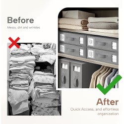 Criusia Bed Sheet Organizers and Storage, 6 Pack Foldable Linen Closet Organizer Box – Bedding Holder for Sheet Set (King/Queen Sizes), Duvet Covers, Blankets (Grey)