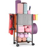 Yoga Mat Storage Rack Home Gym Equipment Workout Equipment Organizer Yoga Mat Holder for Dumbbell,Kettlebell and More Gym Accessories Gym Essentials Women Men Fitness Exercise Equipment Organization