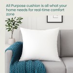 LANE LINEN 4 Pack 18x18 White Throw Pillow Inserts for Decorative Pillow Covers, Couch Pillows for Living Room, Fluffy Pillows for Bed