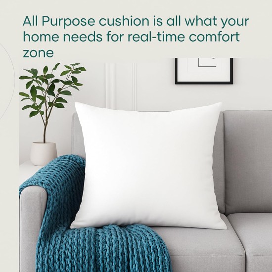 LANE LINEN 4 Pack 18x18 White Throw Pillow Inserts for Decorative Pillow Covers, Couch Pillows for Living Room, Fluffy Pillows for Bed