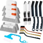 Window Track Cleaner Tools Set - 14 Pcs Window Groove Cleaning Brush Kit, Crevice Cleaning Brush for Sliding Door, Shutter, Sill, Tile Lines, Sink