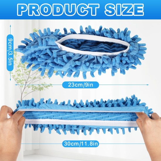 Mop Slippers Shoes 5 Pairs (10 Pieces) - Microfiber Cleaning House Mop Slippers, Floor Cleaning Tools Shoe Cover, Soft Machine Washable Reusable Microfiber Foot Socks for House Kitchen Office