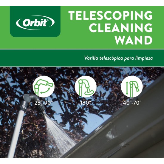 Orbit 58543 Telescoping Gutter Cleaning Wand, Silver