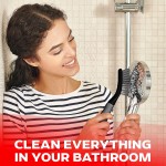 Scrub Brush Set of 3pcs - Cleaning Shower Scrubber with Ergonomic Handle and Durable Bristles - Grout Cleaner Brush - Scrub Brushes for Cleaning Bathroom/Shower/Tile/Kitchen/Floor/Bathtub/Carpet Scrub Brush Set of 3pcs - Cleaning Shower Scrubber with Ergonomic Handle and Durable Bristles - Grout Cleaner Brush - Scrub Brushes for Cleaning Bathroom/Shower/Tile/Kitchen/Floor/Bathtub/Carpet