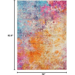 Lahome Modern Abstract Washable 5x7 Area Rugs for Living Room, Colorful Soft Bedroom Rug Low Pile Non Slip,Stain Resistance Dining Room Carpet for Nursery Office Entrance Home Office Decor