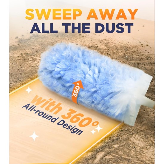 Heavy Duty Duster Refills for Swiffer Duster, 20 Count Duster Refills with 1 Handle, Multisurface 360° Dusters with 4X Microfibers, Unscented Disposable Dusters forCleaning Heavy Duty Duster Refills for Swiffer Duster, 20 Count Duster Refills with 1 Handle, Multisurface 360° Dusters with 4X Microfibers, Unscented Disposable Dusters forCleaning