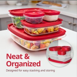 Rubbermaid EasyStore Large Containers, 18-Piece Set, Food Storage Containers with Lids