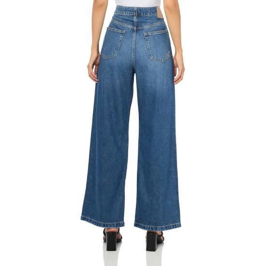 BOSS Women's Marlene Wide Leg High Rise Jean