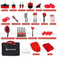 32Pcs Car Detailing Kit, Auto Detailing Brush Set and Drill Brush Attachments with Portable Handbag, Multi-Functional Vehicle Cleaning Tool for Wheels, Windshield