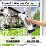 Window Vacuum Squeegee Cordless, Electric Window Cleaner Tool with & Water Collection Tank, Cleaning Kit Shower Squeegee for Glass Doors, Windows, Mirrors, Car