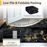 Washable Area Rugs 5'x7' Non-Slip Modern Abstract Soft for Living Room Entryway Bedroom Nursery, Print Pattern, Dark Black Gold