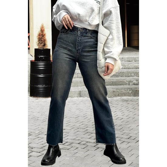 FairBeauty Women's Skinny Stretch Jeans Frayed Raw Hem Slim Fit Jeans Ripped Denim Pants