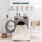 Amazon Basics Indoor Area Rug, 3D Bubble Washable Home Decor Carpet for Living Room, Bedroom, 8' W × 10' L, Beige