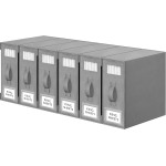 Criusia Bed Sheet Organizers and Storage, 6 Pack Foldable Linen Closet Organizer Box – Bedding Holder for Sheet Set (King/Queen Sizes), Duvet Covers, Blankets (Grey)