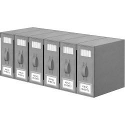 Criusia Bed Sheet Organizers and Storage, 6 Pack Foldable Linen Closet Organizer Box – Bedding Holder for Sheet Set (King/Queen Sizes), Duvet Covers, Blankets (Grey)