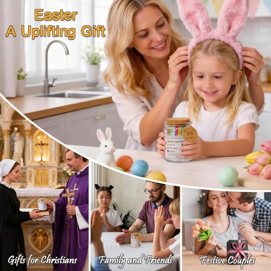 Bible Verse Jar, Read Me When Bible Verses Jar for Daily Encouragement,Christian Gifts for Women,Easter Basket Stuffers, Birthday Gifts,Mothers Day Gift for Mom,Prayer Cards With A 48-inch Ribbon Bow