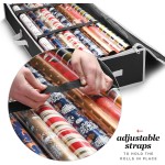 Premium Wrapping Paper Organizer Storage | Gift Wrap Holder With Extra Pockets for Christmas Decorations, Reinforced Handles, Heavy Duty, Ultra-Durable, Tear-Proof Fabric - Fits Up to 27 Rolls (Black)