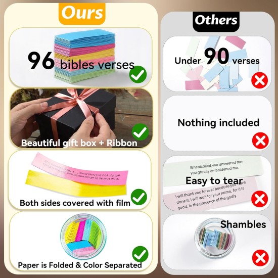 Bible Verse Jar, Read Me When Bible Verses Jar for Daily Encouragement,Christian Gifts for Women,Easter Basket Stuffers, Birthday Gifts,Mothers Day Gift for Mom,Prayer Cards With A 48-inch Ribbon Bow