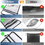 Upgraded Two Pockets Fireproof Document Bag (2000℉), andyer 15”x 11”Waterproof Fireproof Money Bag for Cash with Zipper, Important Document Storage Organizer for Valuables, Legal Documents Safe