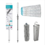 Bona High Performance Dusting System - 1 Extendable Handle, 3 Disposable Dusters, 1 Reusable Duster, & 1 Storage Bag - Extendable Dusting Kit
