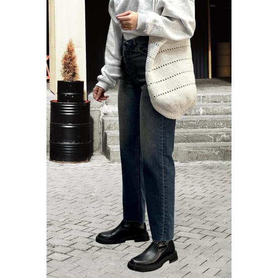 FairBeauty Women's Skinny Stretch Jeans Frayed Raw Hem Slim Fit Jeans Ripped Denim Pants