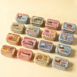 8Pcs Mini Flower Tin Trinket Jewelry Organizer Storage Box Decorative Boxes Small Metal Tins with Hinged Lids Portable Box Containers Small Storage Kit (Vintage Dessert)