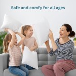 LANE LINEN 4 Pack 18x18 White Throw Pillow Inserts for Decorative Pillow Covers, Couch Pillows for Living Room, Fluffy Pillows for Bed