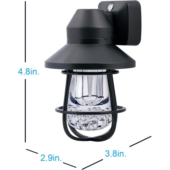 GE Vintage LED Night Light, Plug-in, Dusk to Dawn Sensor, Farmhouse Decor, Mood Lighting, Home Decor, Ambient Lighting, LED Lights for Bedroom, Bathroom, Kitchen, Hallway, 44737, Black, 2 Pack